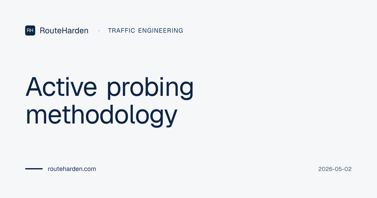 Active probing methodology · RouteHarden