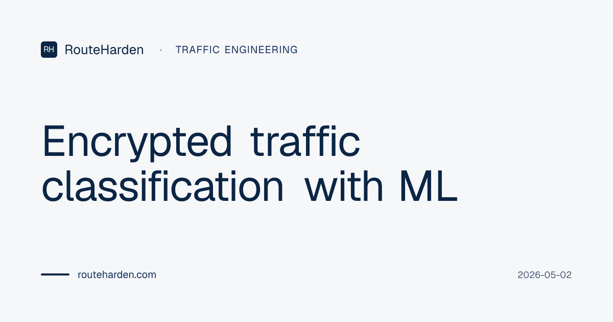 Encrypted traffic classification with ML · RouteHarden