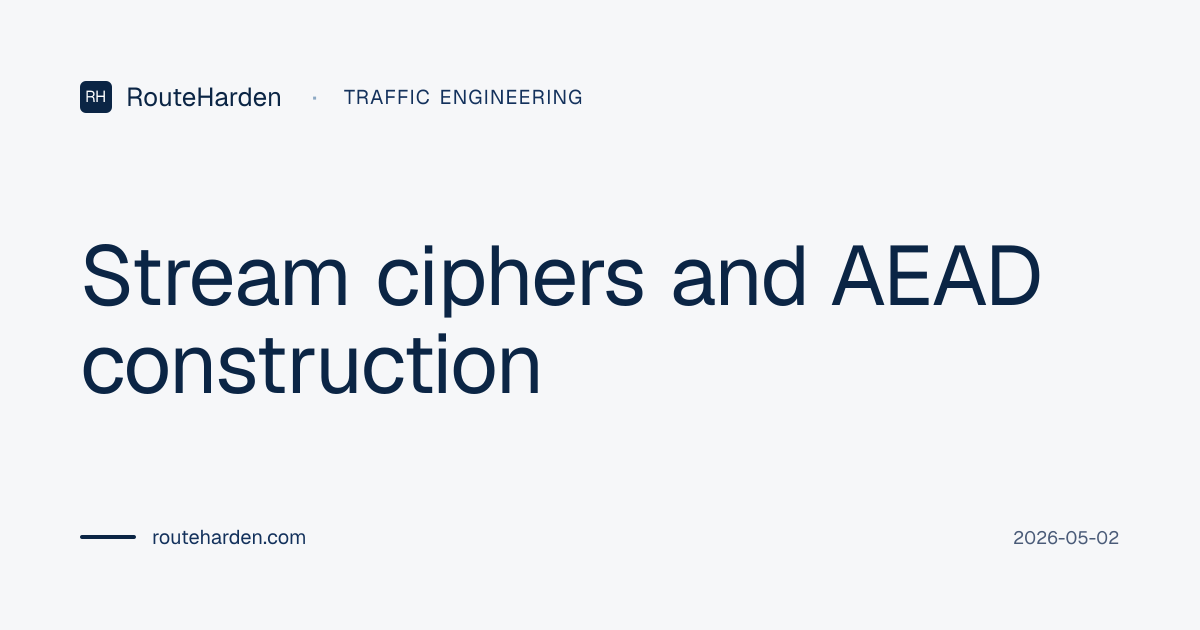 Stream ciphers and AEAD construction · RouteHarden